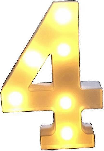 Led Decoration Lights Battery Operated Number '4'