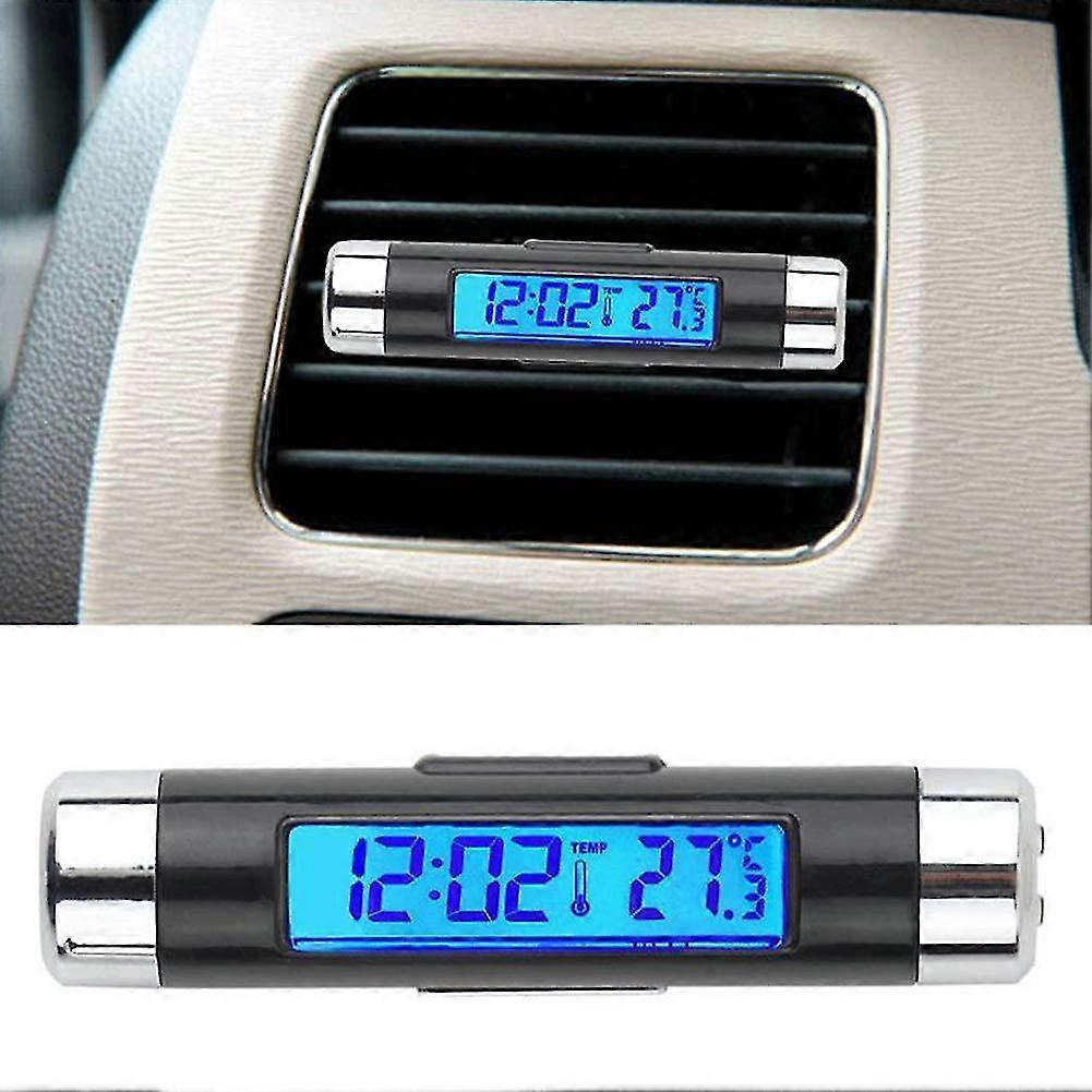 2in1 Car Digital Lcd Temperature Thermometer Clock Calendar Automotive   Backlight Clock With Clip Digital Time Lcd Screen