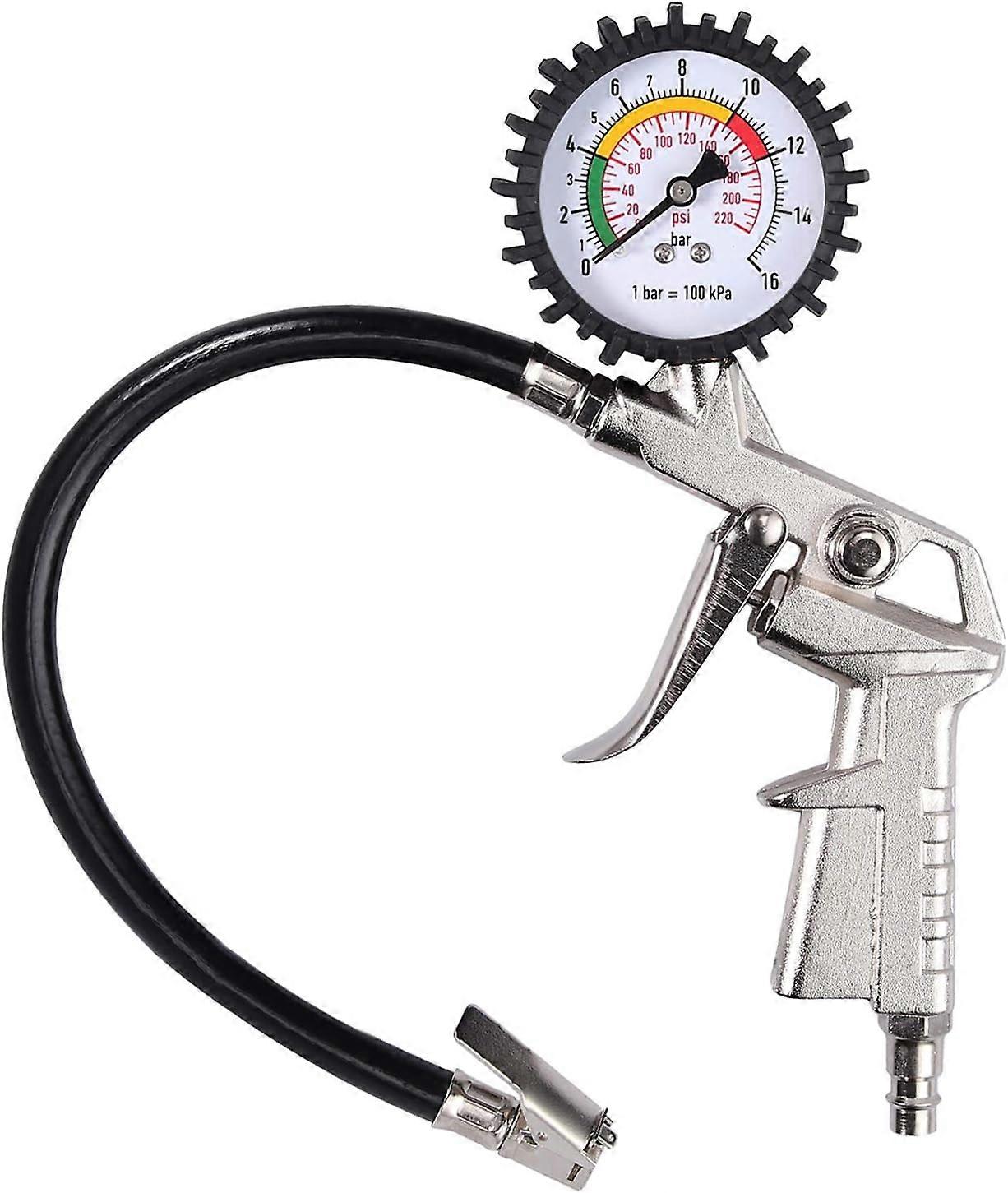 Mechanical Tire Pressure Gauge Tire Meter Inflator Tester - with Valve Core Tool, 0-220 PSI Air Pressure Tester, Inflation Measuring Device for Car Mo