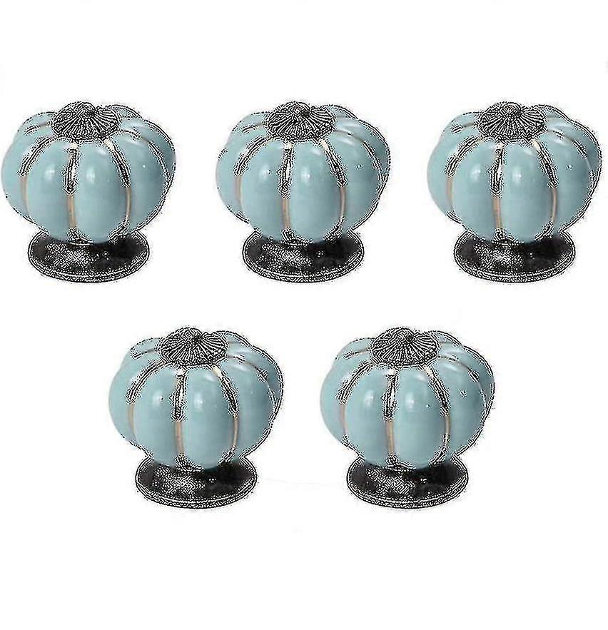 5pcs Kitchen Cabinet Knobs, Retro Ceramic Cupboard Drawer Pull Handle, Door Wardrobe Furniture Handle