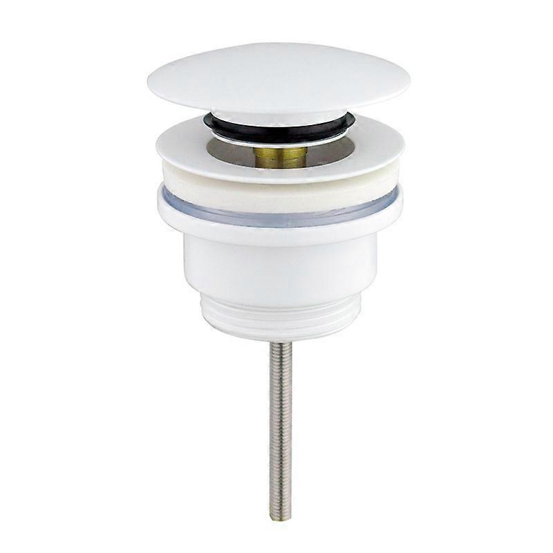 Universal sink drain - Click Clack Valve - glossy white - Compatible with overflow and non-return