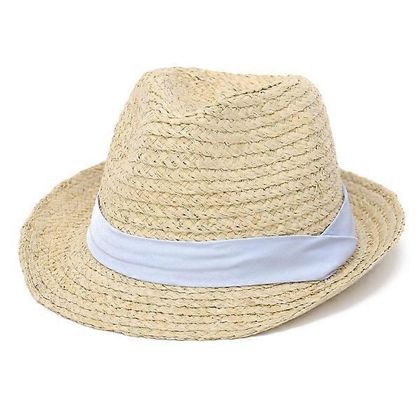 Sun Visor Hat Summer Jazz Straw Hats for Children Kids Blue