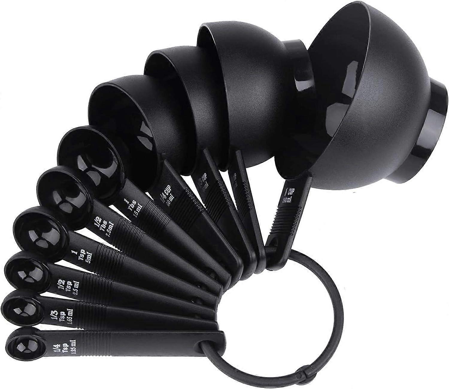 10-Piece Measuring Spoon Set - Round Plastic Measuring Spoons for Precise Baking Measurements