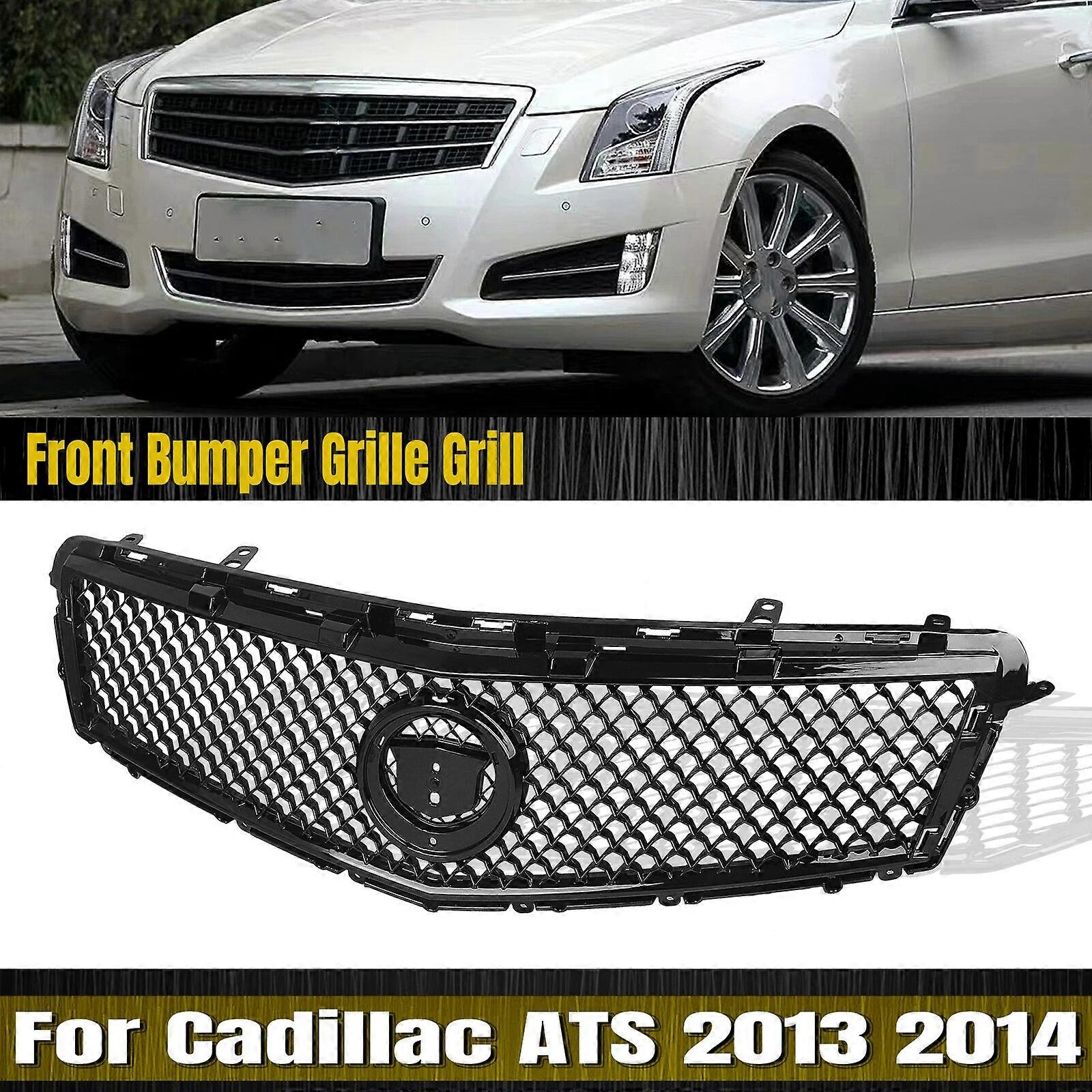 Front Grille For Cadillac ATS 2013 2014 Black Honeycomb Style Racing Grills Car Upper Bumper Intake Hood Mesh Grid Body Kit Trim