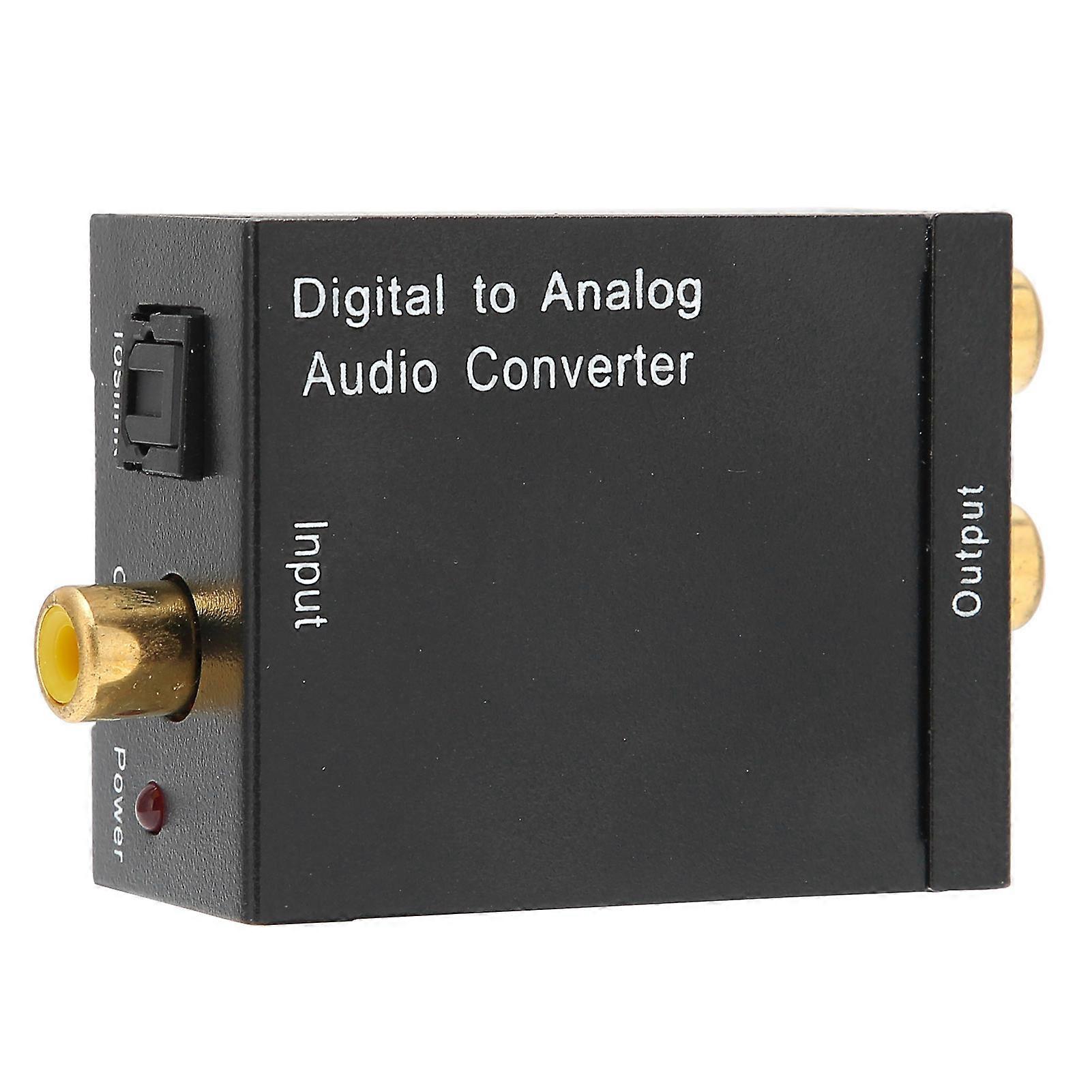 Audio Converter Coaxial Optical to Analog R/L Signal Adapter EU Plug 100-240V