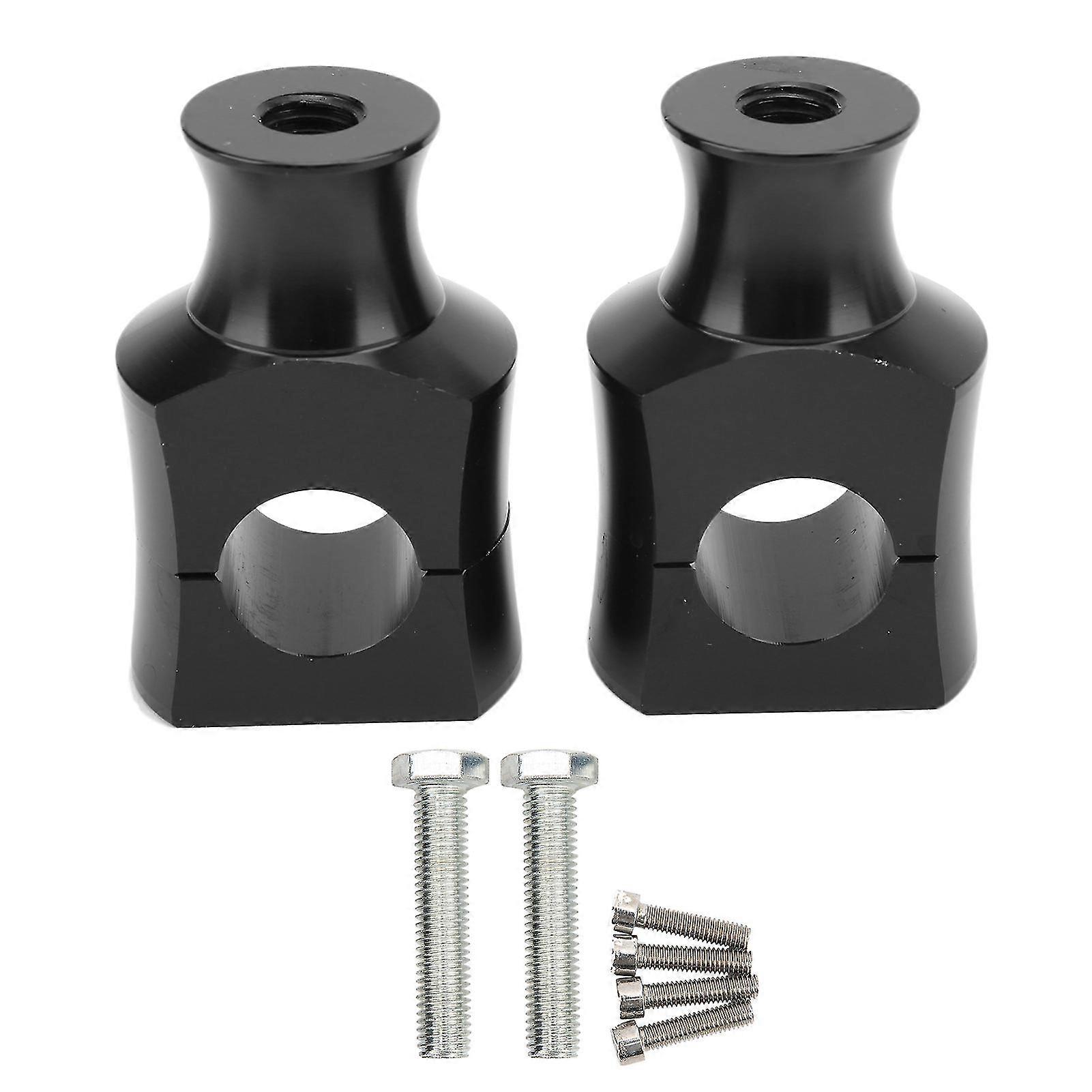 4PCS Motorcycle Handlebar Risers Mounting Clamp Aluminium Alloy Universal Modification ReplacementBlack