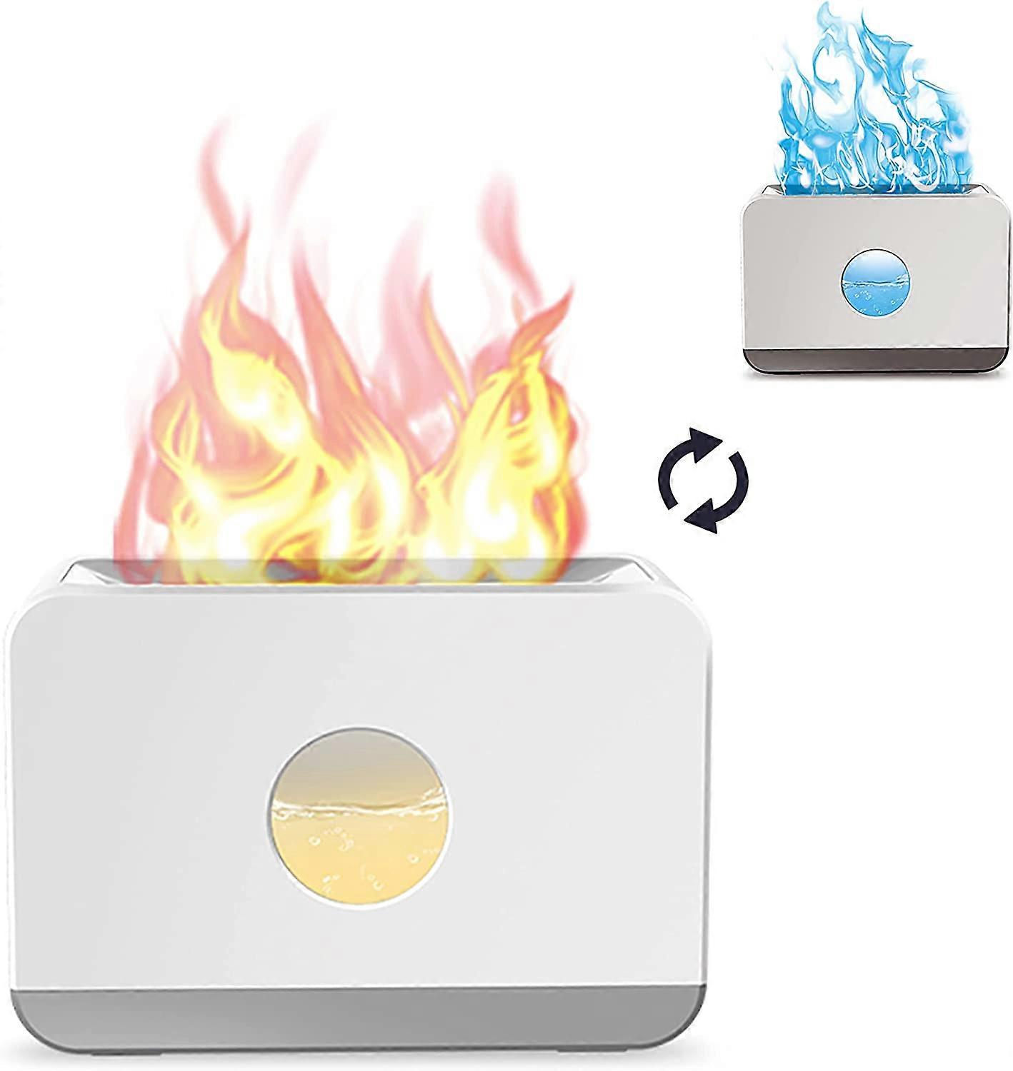 Flame Air Diffuser, Portable-Noiseless Aroma Humidifier with Remote Control, Essential Oil Diffuser with Flame