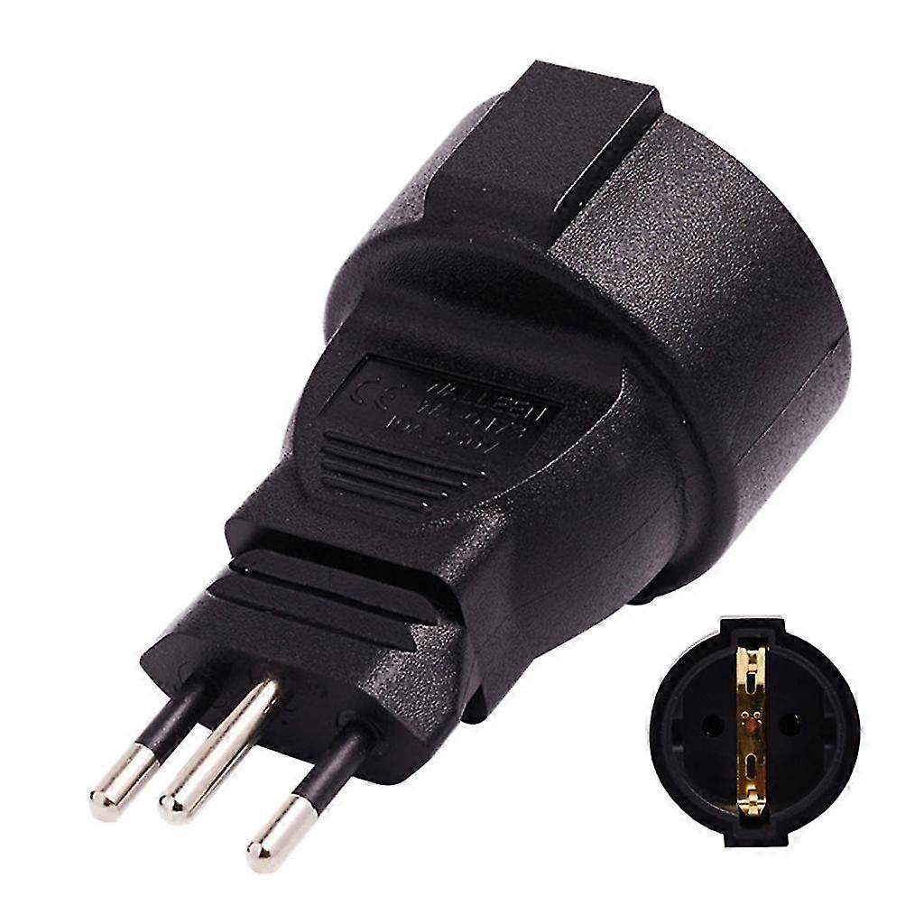 Swiss 3pin Round To Standard Eu 2pin Round Power Adapter Male To Female Socket Connector Power Supply Converter