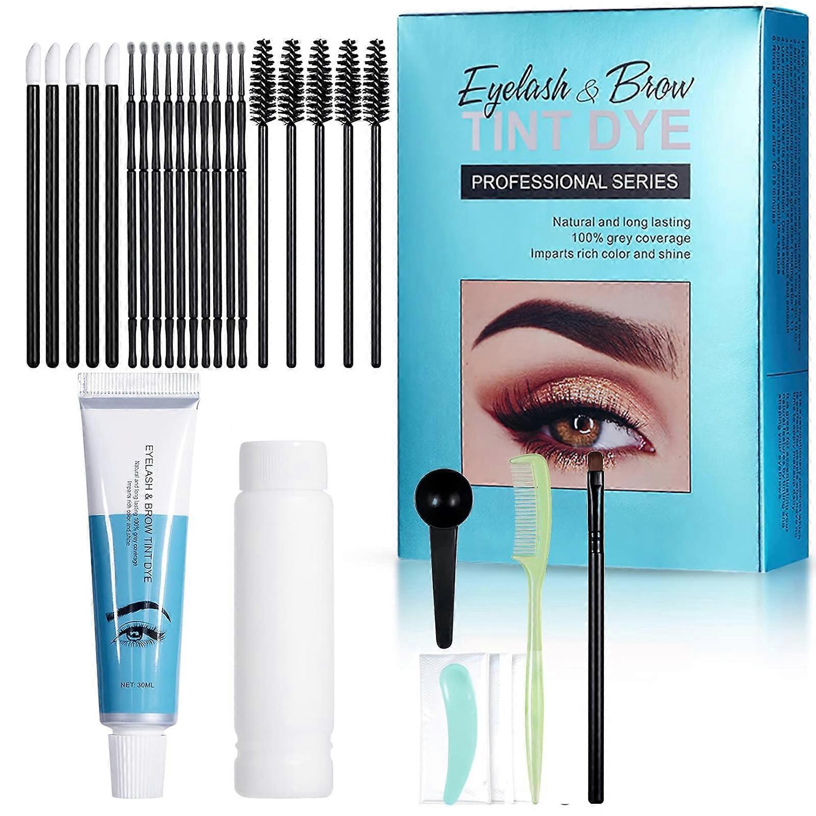 Instant Eyebrow Tinting Kit, Professional Eye Lash & Brow Coloring Set Long-lasting and Natural-Looking At-Home Use