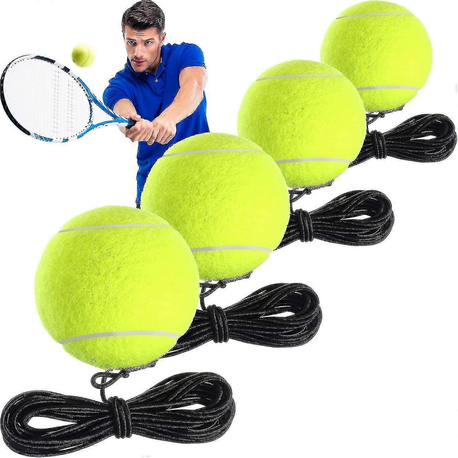 4pcs Self Practice Tennis Trainer Balls Tool With String
