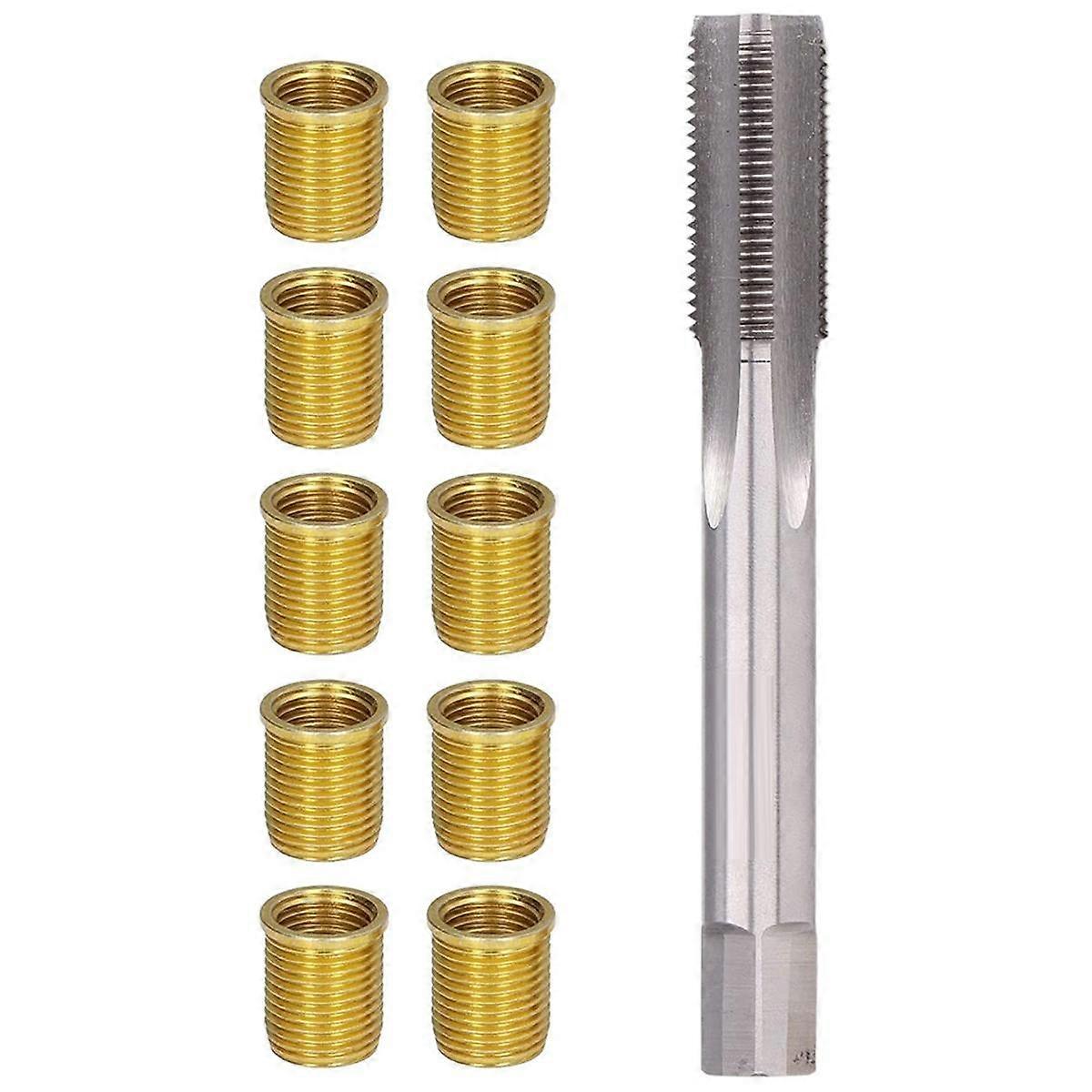 Spark Plug Thread Repair Tools, M12x1.25 Thread Inserts + M14x1.25 Tap Metal Spark Plug Thread Hole