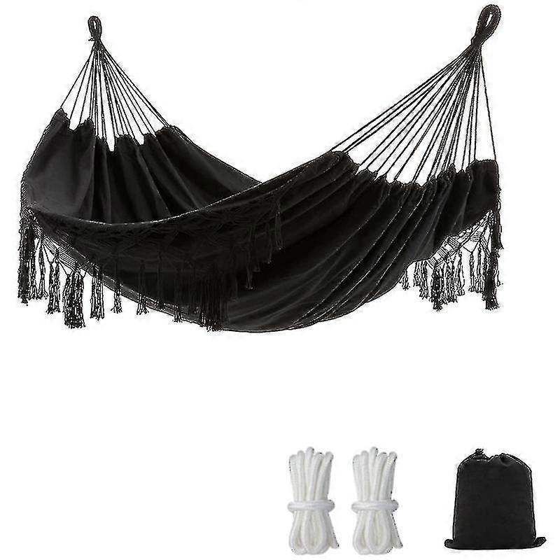 Outdoor Boho Hammock For 2 People, Load Capacity Up To 204 Kg, Portable With Carry Bag For Patio Gar
