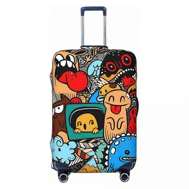 Funny Graffiti Pattern Suitcase Cover Flight Colorful Cute Monster Elastic Luggage Supplies Business Protection