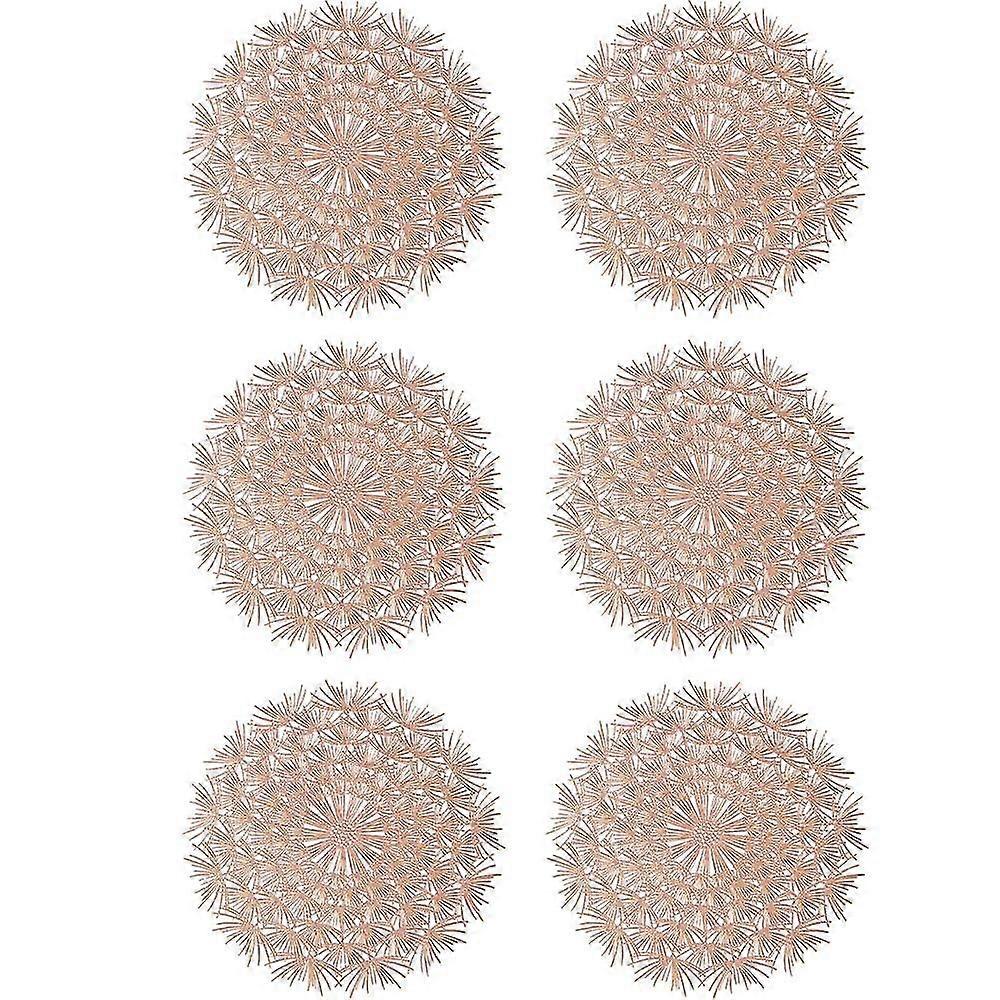 Placemats for Dining Table Set of 6Stain Resistant Washable Durable Metallic Pressed Vinyl Fancy Kitchen Mats