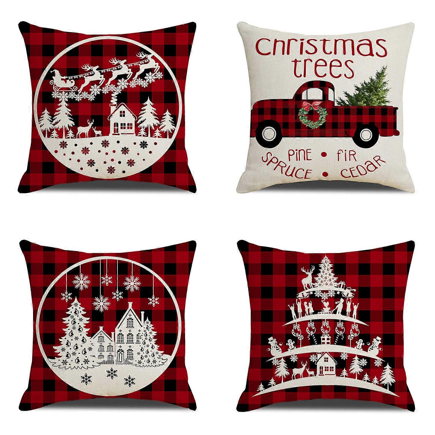 Kerst kussenhoes 45x45 set van 4A)