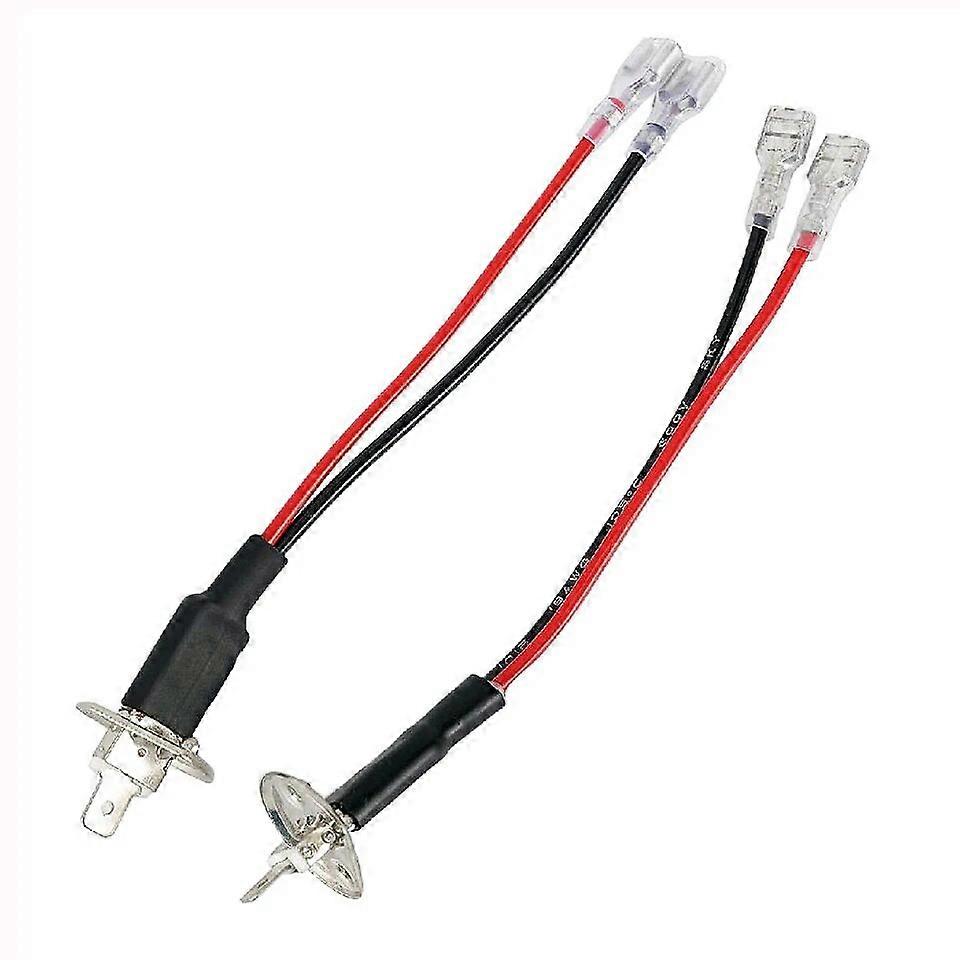 5/10 Pairs For H1 Socket 1 Pin to 2 Pins Adapter Wire LED Headlight Bulb Connector Replacement Single Diode Converter Wiring