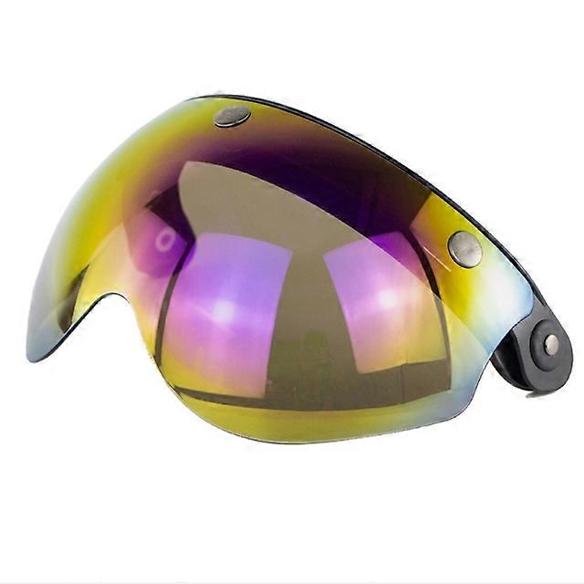 Open Face Helmet Visor Motorcycle Helmet Bubble Visor Lens Bubble Shield 3-Snap