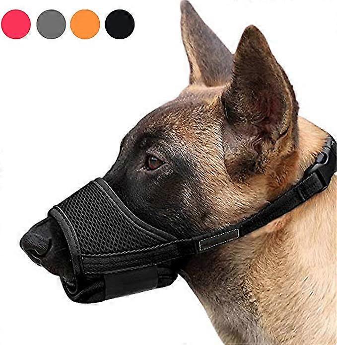 XL, Black, Dog Muzzle Soft Adjustable Nylon Dog Muzzle, Anti Bark Bite Muzzle, Medium and Small Dog Muzzle