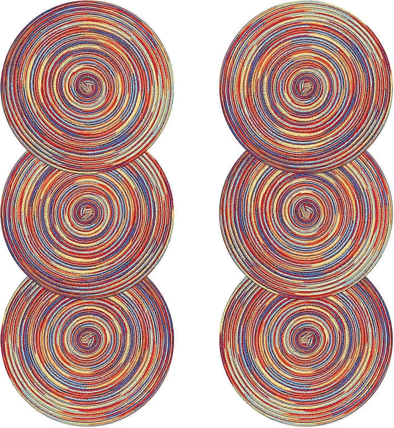 6 Pcs Sets de table ronds tissés