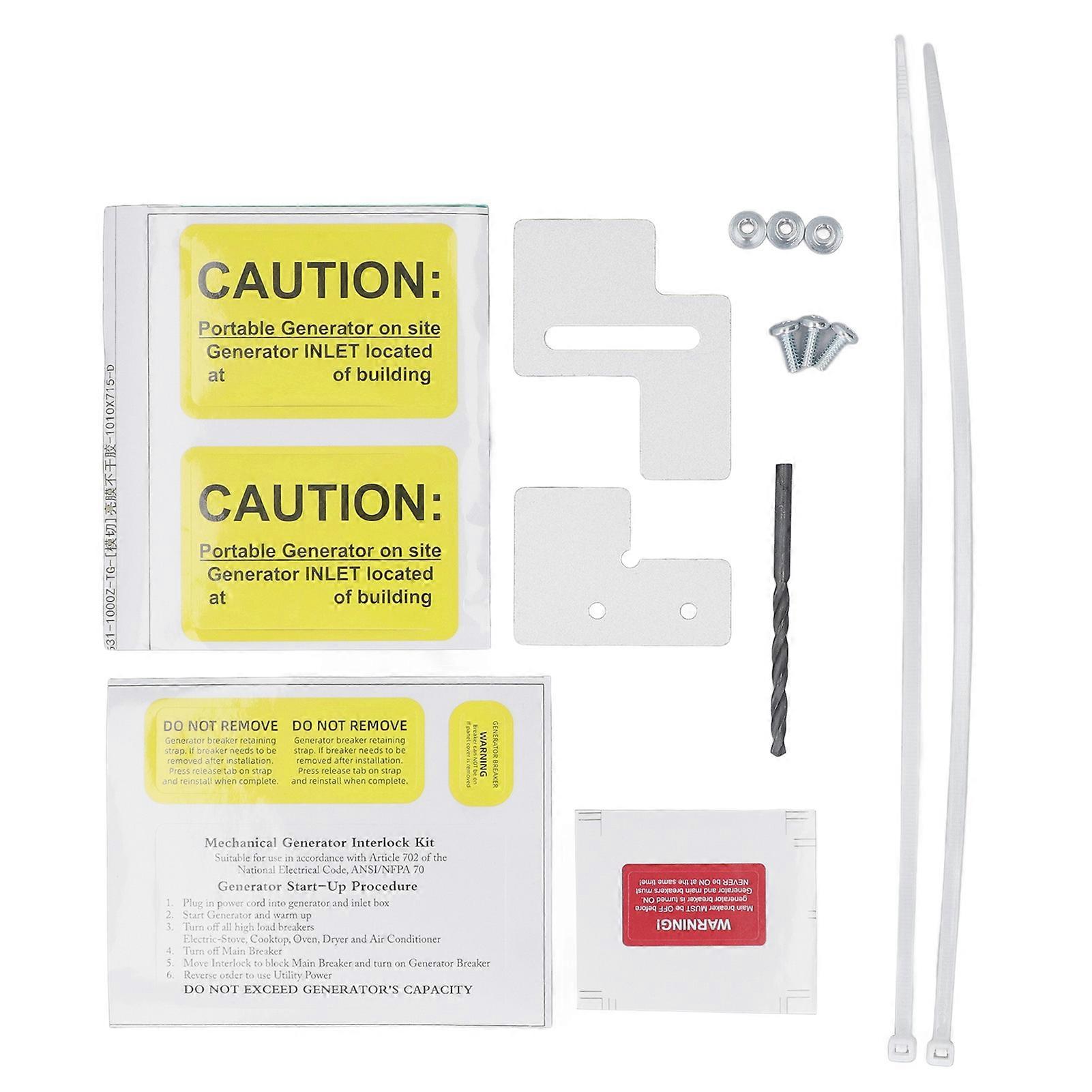Generator Interlock Kit 1 1/4 Inch Spacing Between Main and Branch Breaker Safety Interlock Electrical Panel