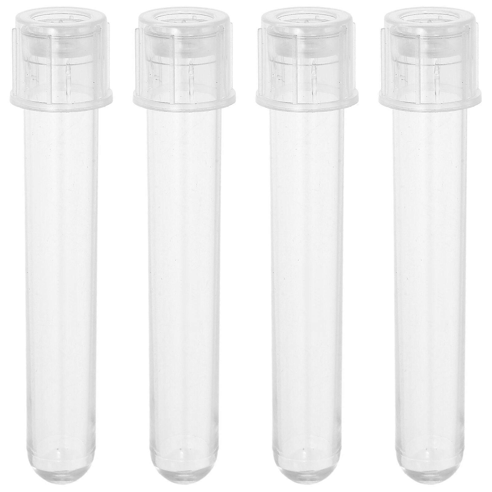 24pcs Test Tubes with Cap Plastic Sample Testing Tubes Cells Sample Liquids Tubes 5ml