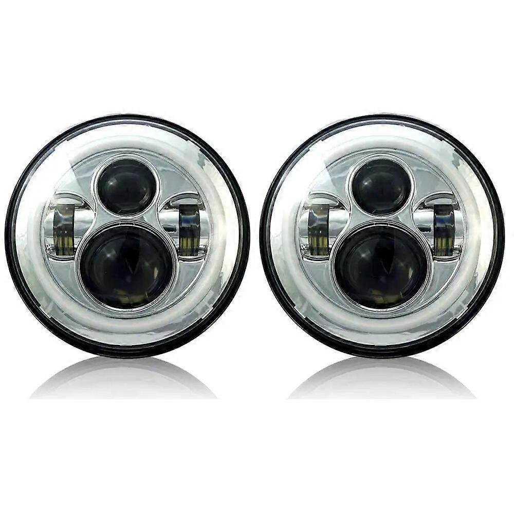 2pc 7" led frontlykt for jeep wrangler 7 tommers runde DRL blinklys halo frontlykter for hummer h2 2003-2009 med 9007 h4 adapter
