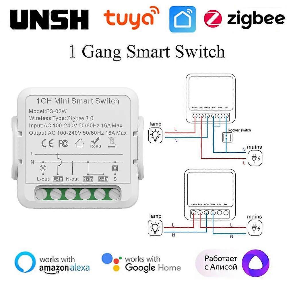 1 2 3 Gang Tuya Zigbee 3.0 Smart Light Switch 2 Way Control Breaker Smart Life Control Works with Alexa Google Home Yandex Alice