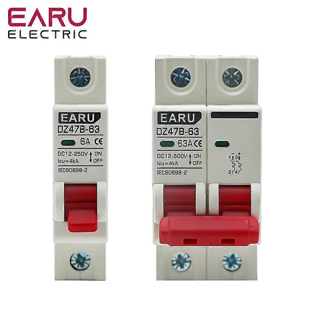 DC MCB 12V 24V 48V Circuit Breaker Battery Car Protector DZ47 DC Positive And Negative Pole Rotection Protect Switch Isolator