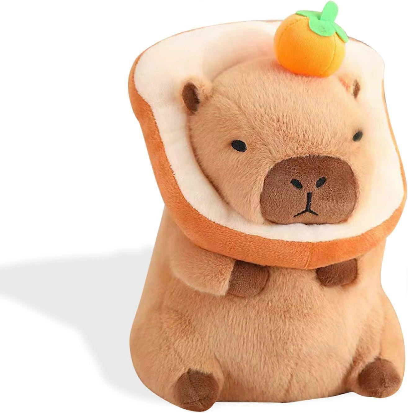 SBSG Cute Capybara Plush Soft Capybara Stuffed Animal with Bread Kawaii Capybara plushie with Orange Capybara Plush Toys Hugging Gifts for Kids Girls
