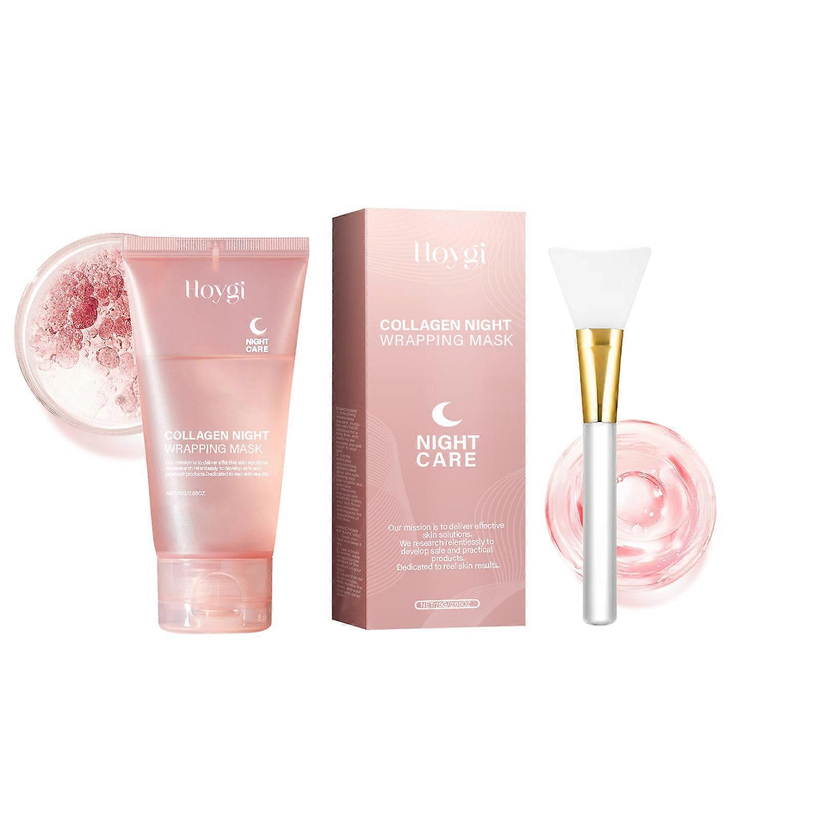 Collagen Night Wrapping Mask Peel Off Μάσκα Προσώπου με Βούρτσα, Βαθιά Ενυδάτωση &Σύσφιξη &Λάμψη &Ελαστικότητα &; Ενυδάτωση
