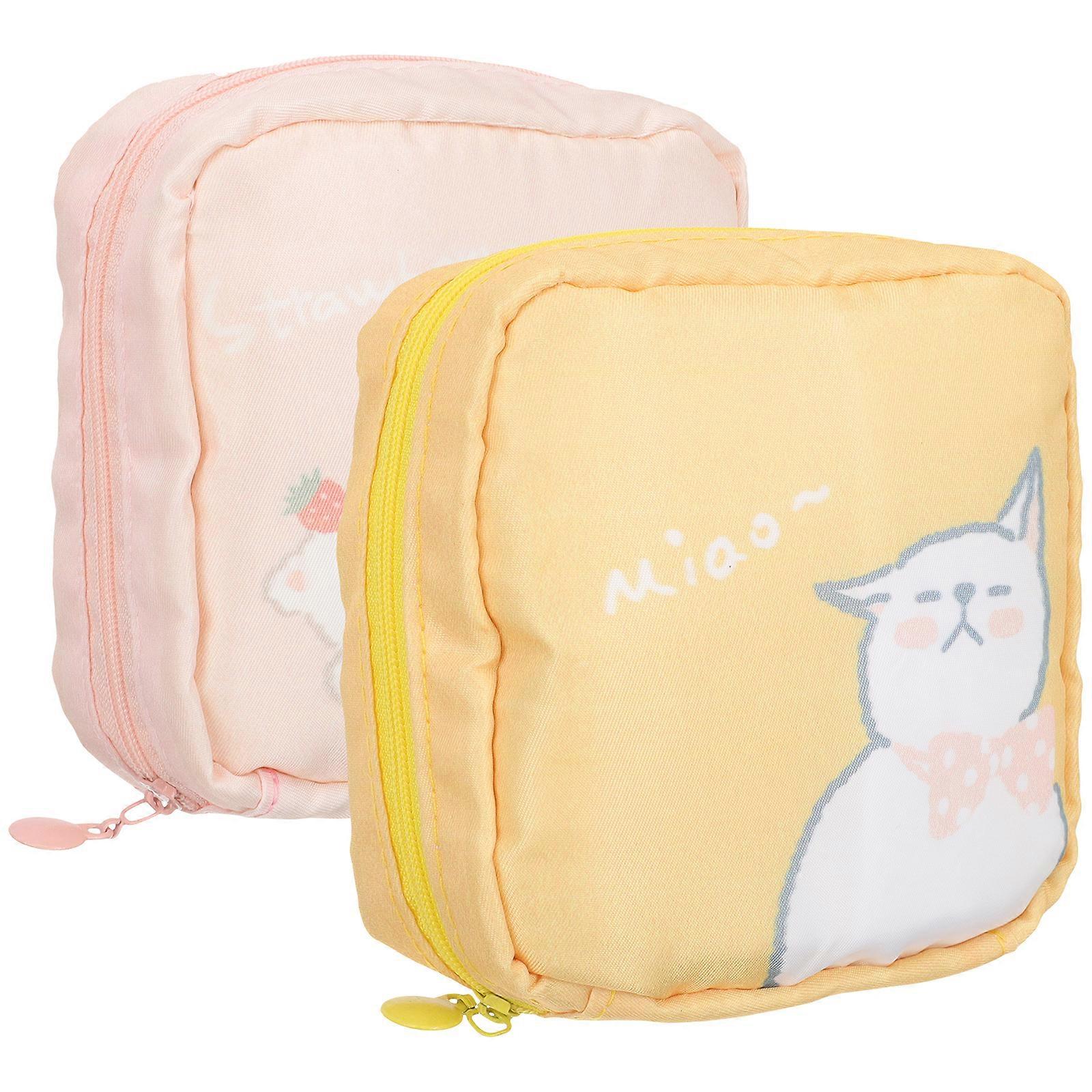 2Pcs Portable Tampon Bag Women Period Pouch Reusable Period Bag Nursing Mat Storage Bag