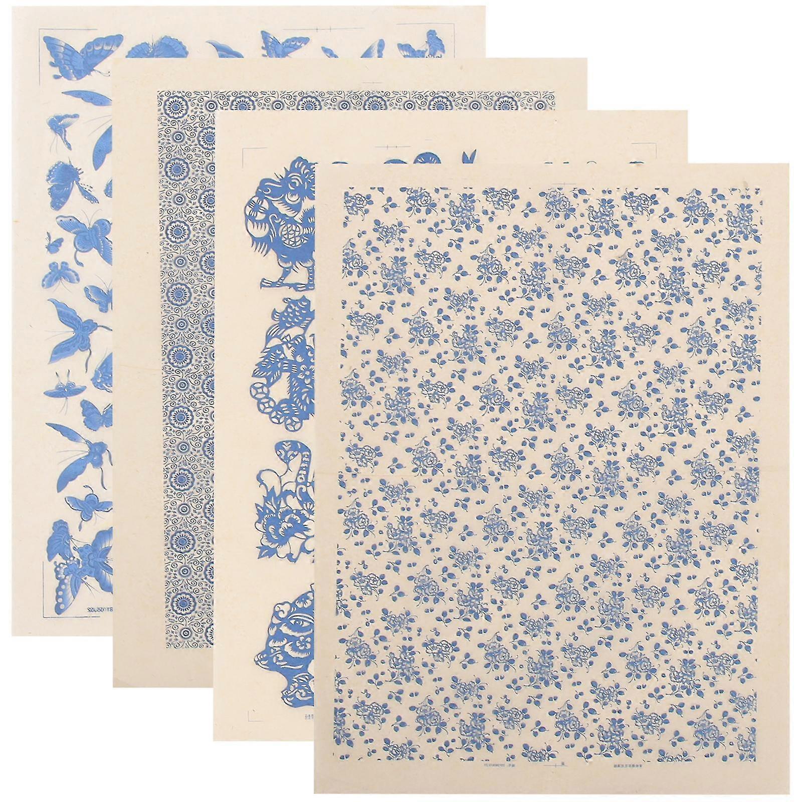 4 Sheets Clay Transfer Paper Decal High Temperature Underglaze Colored Paper