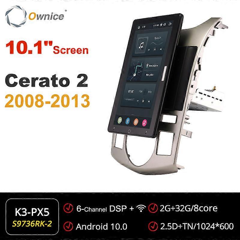 Tesla estilo 13,3 polegadas DSP PX6 Android 10 Car DVD Player Auto Rotatable Navigation GPS BT Stereo Radio Para KIA Cerato2 2008-2013