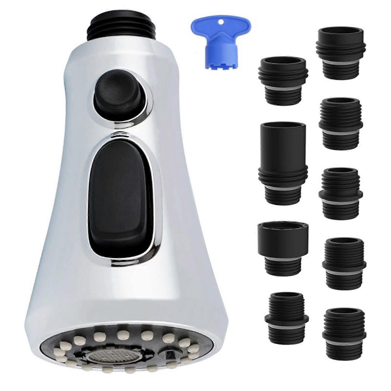 Faucet Head Replacement Rustproof Universal 3-Function Pull Down Kitchen Sink Faucet Sprayer Head Nozzle_xi