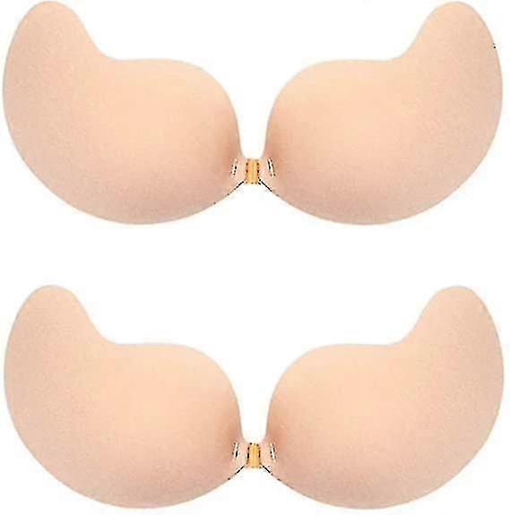 2 Pack Self Adhesive Invisible Bra Push Up Backless Strapless Magic Sticky Bras For Women