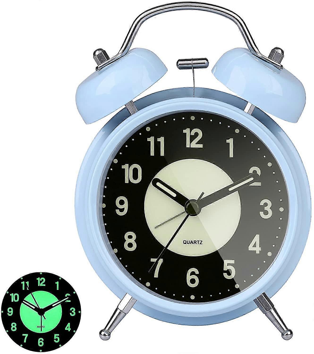 Winter promotion,Retro Double Bell Alarm Clock, Quiet Non-Ticking Bedside Alarm Clock with Backlight, 1pc Desk Clock