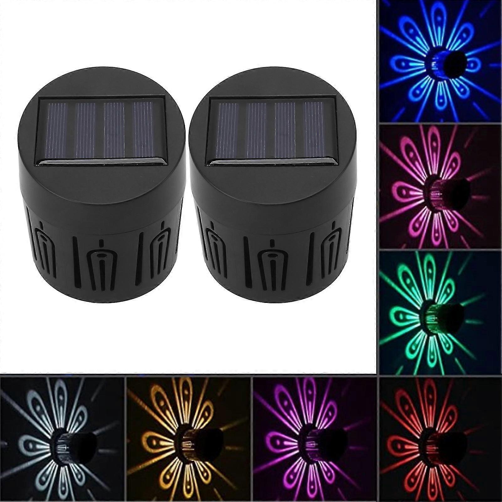 2PCS Solar Fence Lights Decorative Elegant Shell Pattern IP67 Waterproof Solar Wall Light