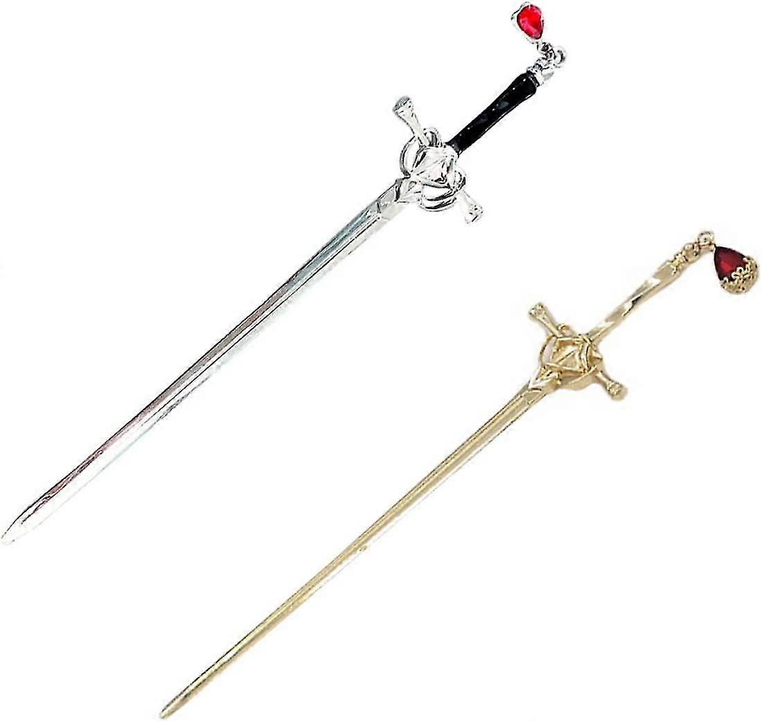 2 יחידות שיער חרב חרב מקלות שיער לחמניות סיכות שיער סיניות עיצוב שיער סיני