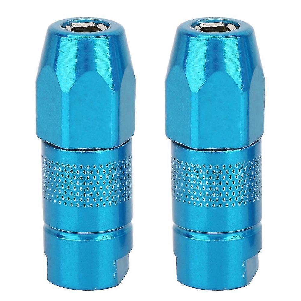2PCS Blue Flat Nozzle Fitting Nipple for Grease Gun Lubrication Replacement