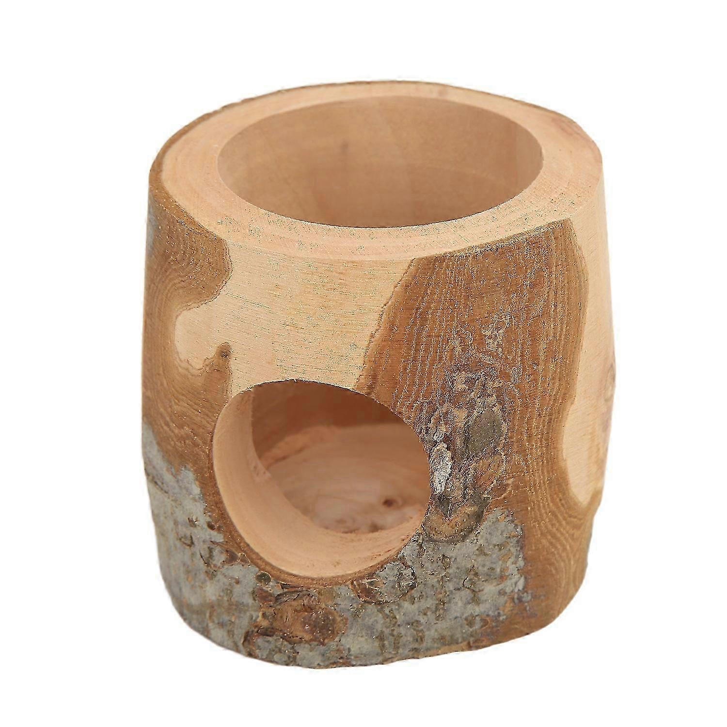 Hamster Tree Hole Hideout Climbing Chewing Wooden Hamster Tunnel Tube for Guinea Pig