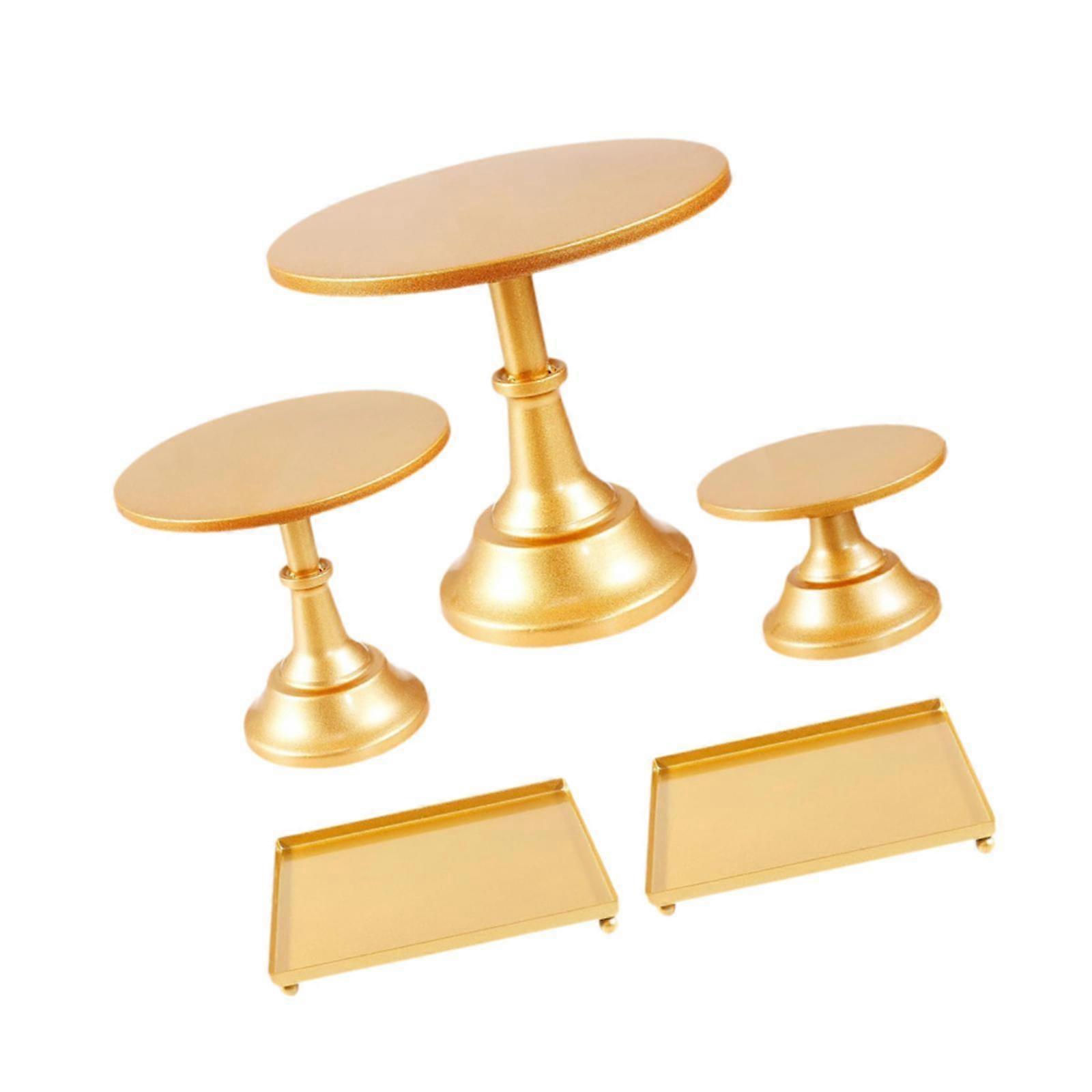 Cake Stands Party Serving Plate Round Cake Holder for Event Graduation Party Gold