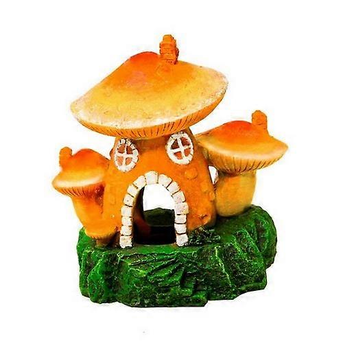 Blue Ribbon Pet Products Exotic Environments Mushroom Hut Aquarium Ornament, 1 Each / 3.75 Inches / Green, Orange