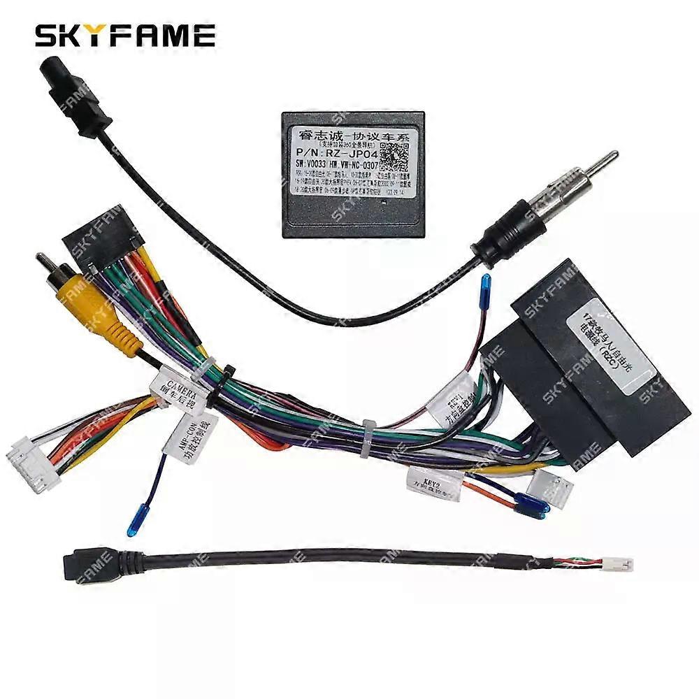 Gilt für Auto 16pin Kabelbaum Adapter Canbus Box Decoder Android Radio Stromkabel für Jeep Wrangler Grand Cherokee RZ-JP04