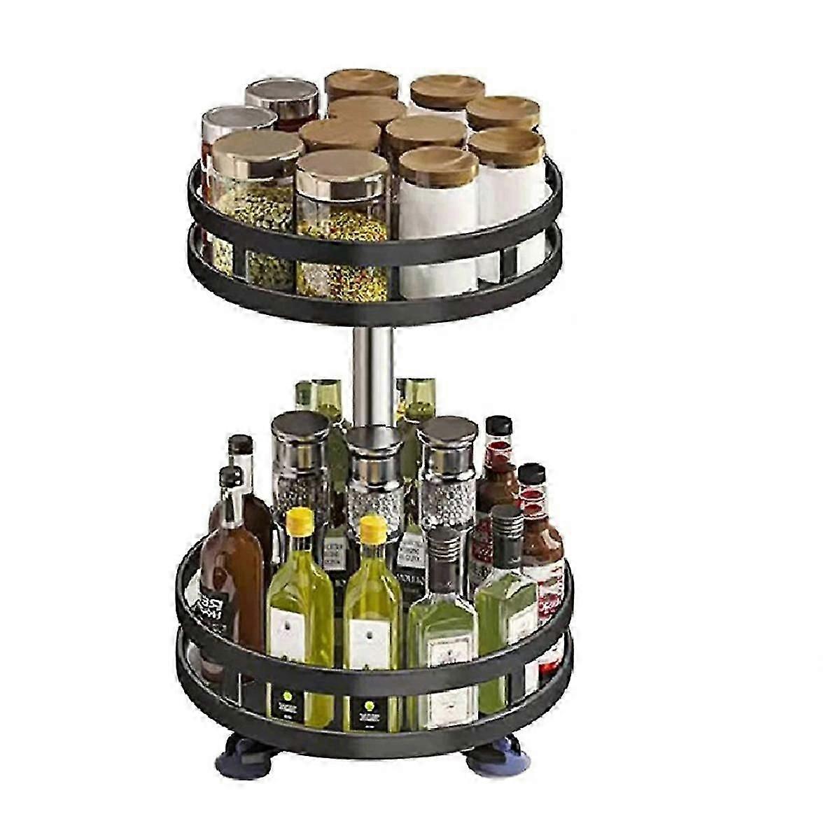 360-graders roterende krydderstativ Sklisikkert oppbevaringsbrett i karbonstål egnet for lagertankkrydder Ki