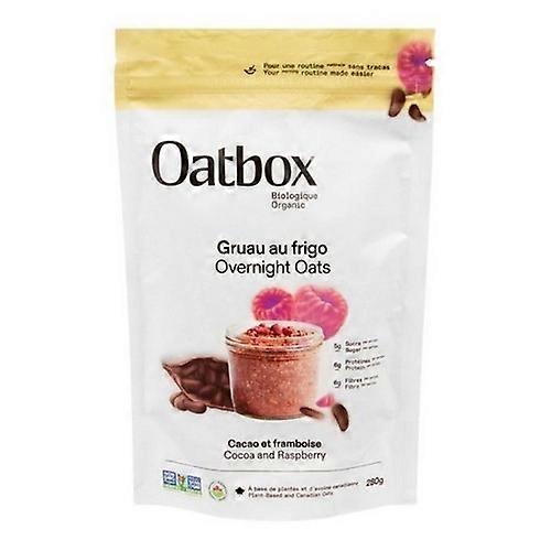 Oatbox有机隔夜燕麦植物基础可可和覆盆子，280克（8箱装）