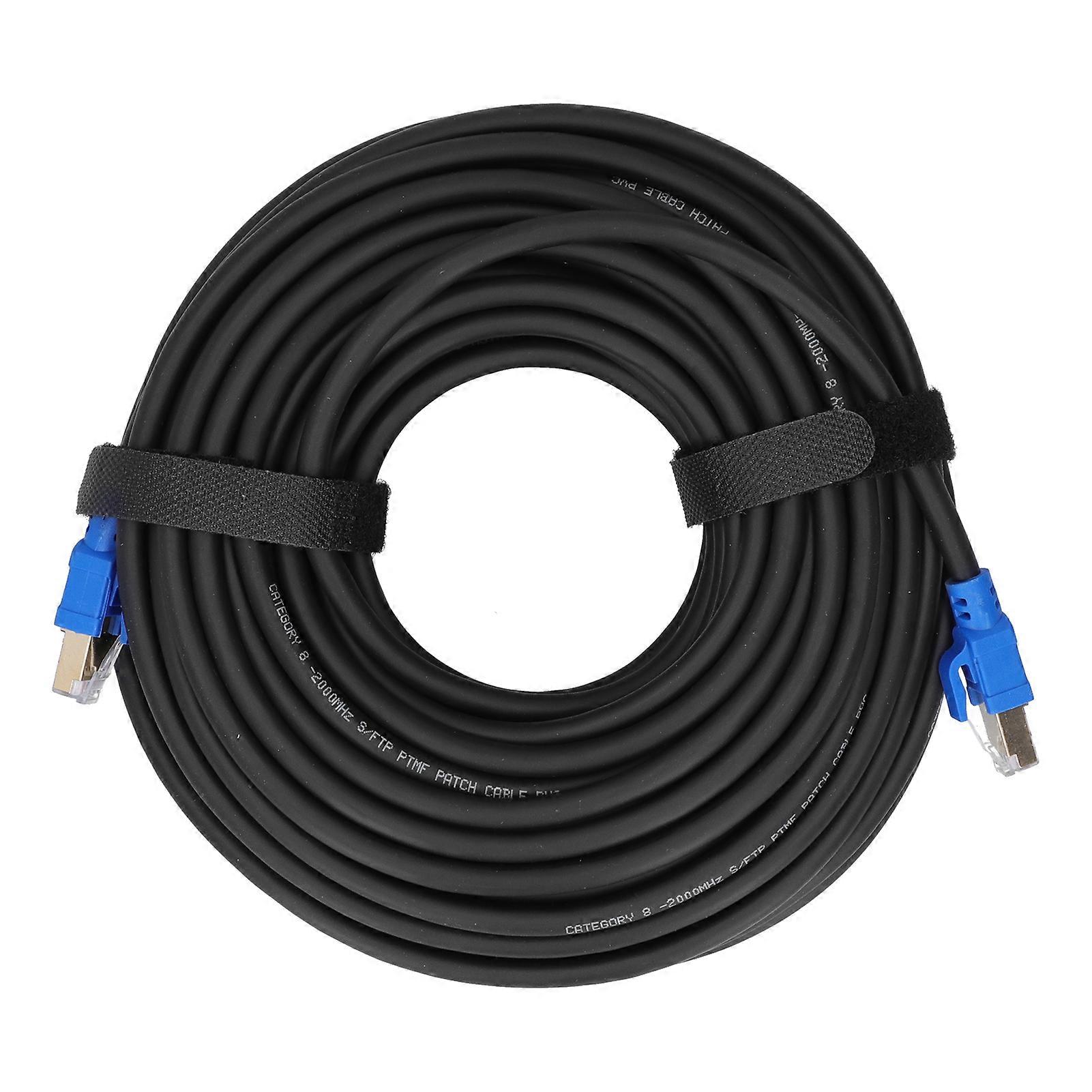 40Gbps Cat8 Ethernet Cable 20m: 2000MHz, Gold-Plated RJ45 for Routers & Networks