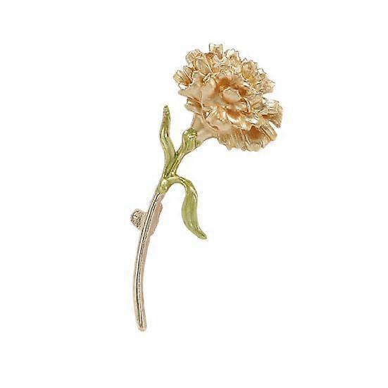 Alloy Enamel Carnation Flower Brooch Dripping Oil Process Pin Wear-Resistant Anti-Rust Brooch Versatile Collar Coat Accessory for Party