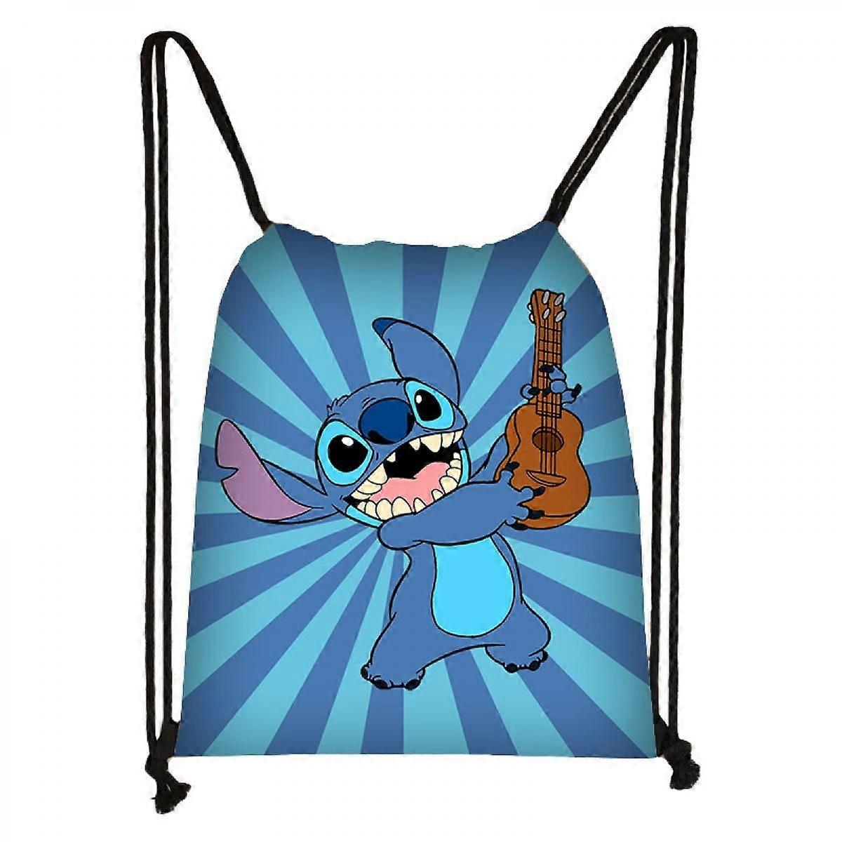 Mignon Cartoon Pattern Drawstring Bag Portable Drawstring Backpack Large Capacity Outdoor Travel Storage Bag