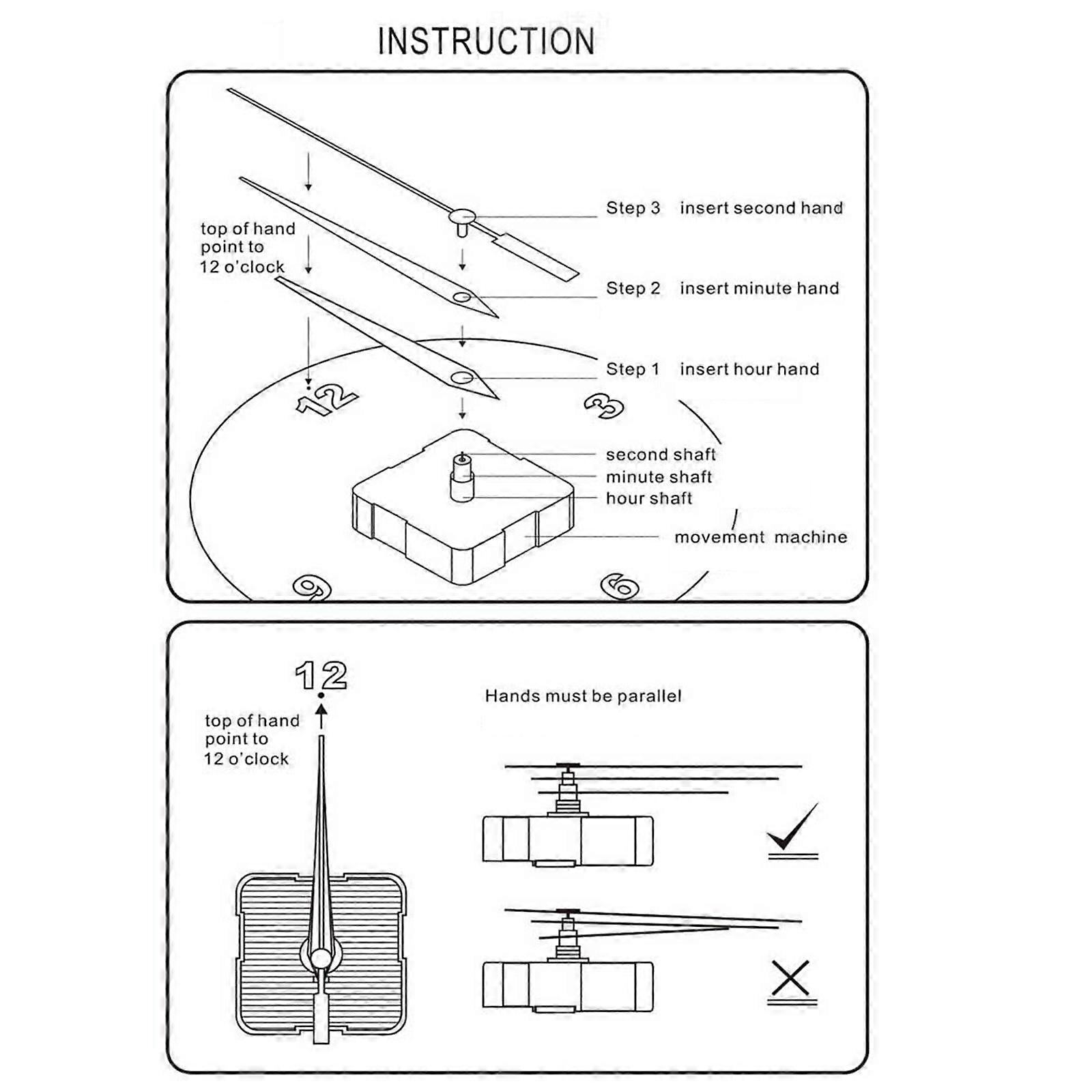 DIY Quartzs Clock Replacement Set Quiet Clock Mechanism Replacement Essential Tool for Clock Repair Watches Supplies Multicolor