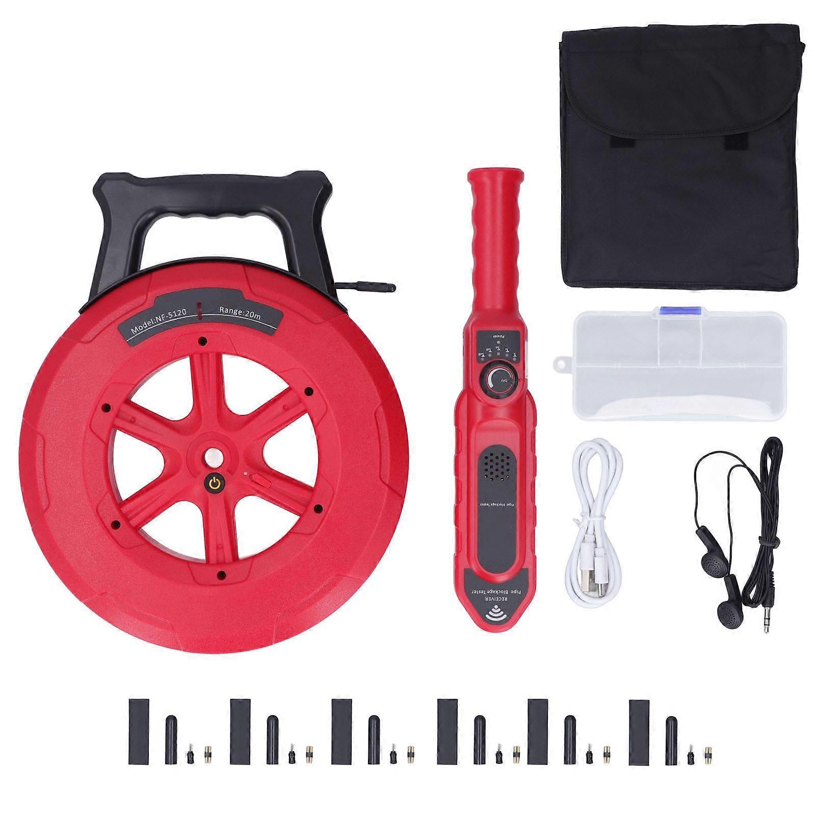Pipe Blockage Detector with 7 Probes Underground Pipeline Clogging Blocking Locator Wall Scanner NF‑5120